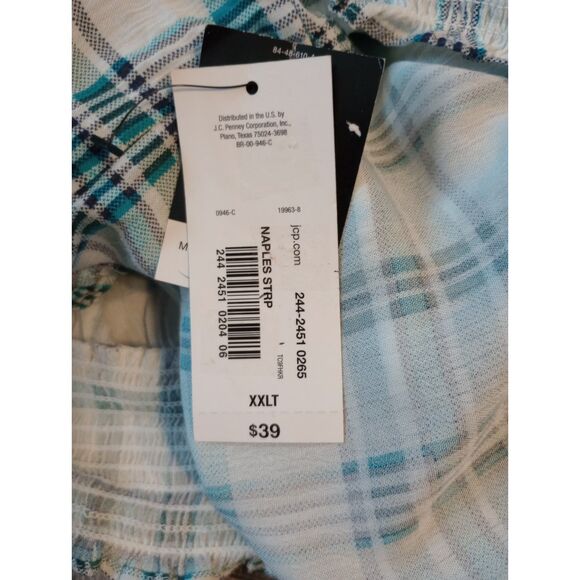 Ana Women's Size XXLT Naples Stripes Pull Over Ruffle Top -NWT - Picture 7 of 8